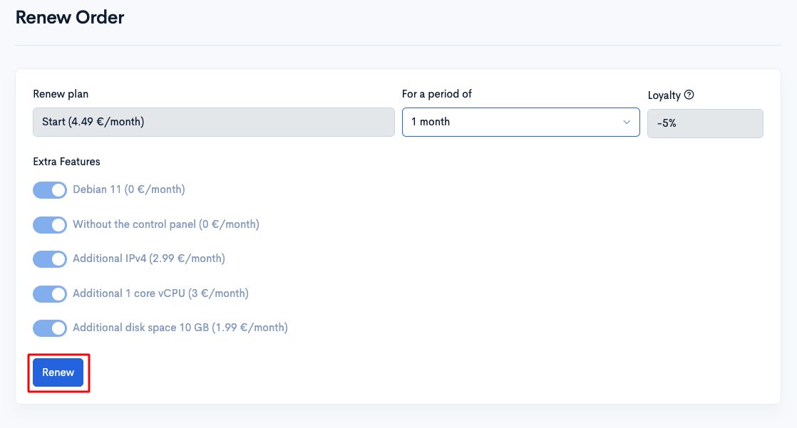 Subscription for Automatic Service Renewal