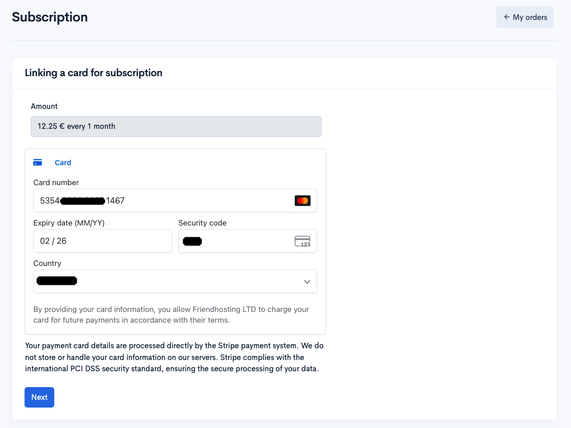 Subscription for Automatic Service Renewal
