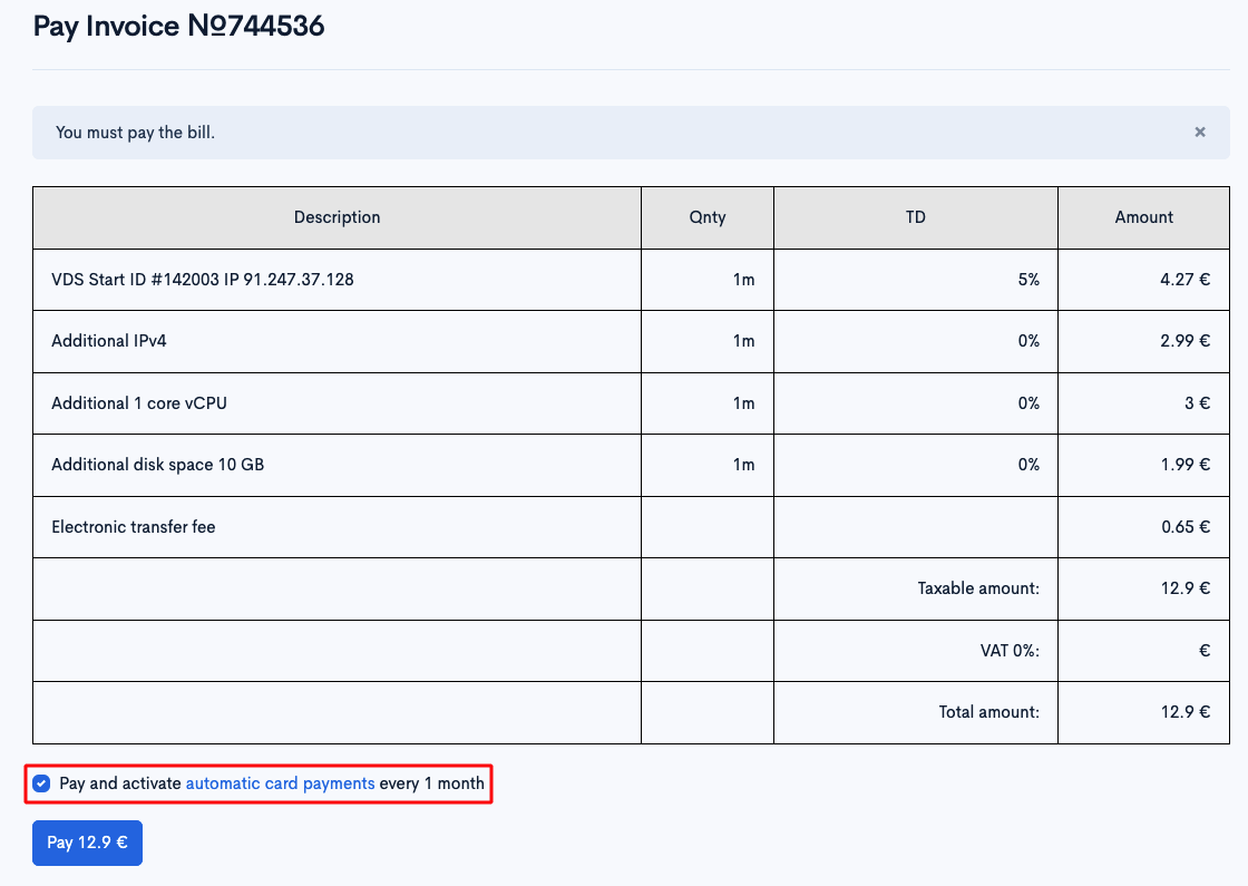 Subscription for Automatic Service Renewal